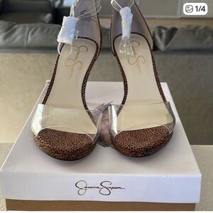 Jessica Simpson Brown and Black Patterned Heels